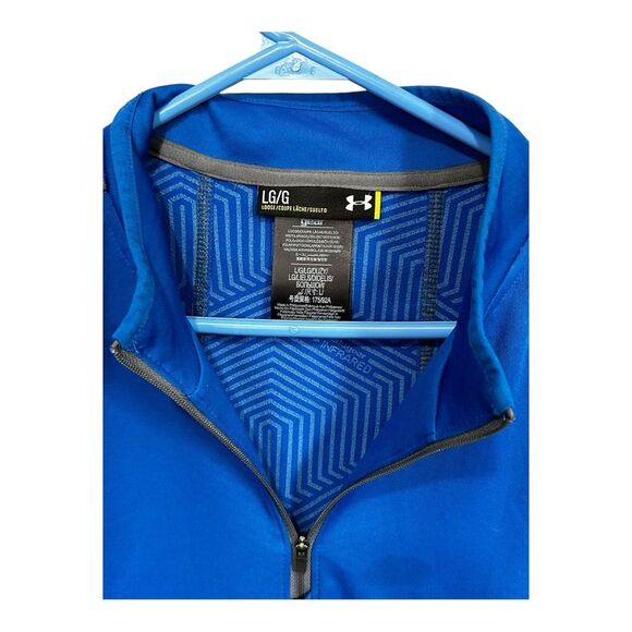 Under Armour 1/4 Zip Neck Blue Storm Fleece Pullover Loose Fit size large - Picture 2 of 7